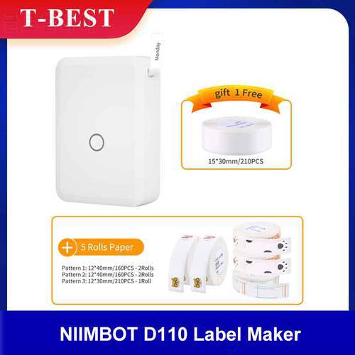 NIIMBOT D110 Portable Handheld Label Printer Thermal Wireless BT Label Maker 203dpi Sticker Machine Mini Label Printer