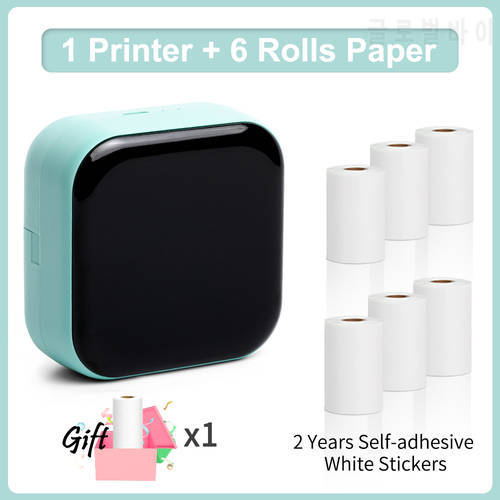 Portable Label Printer Phomemo M02X Mini Photo Printer With 6 Rolls Self-adhesive Thermal Sticker Printing Photo, DIY, Memo