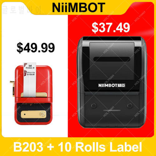 Niimbot B203 B21 Mini Portable Thermal Label Printer Self-Adhesive Sticker Label Maker Machine for Office Clothes Tag