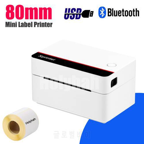 Xprinter 362 Mini USB Thermal Barcode Label Printer 80mm Bluetooth Sticker Printer for Android IOS Phone Windows QR Code