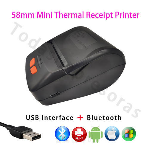 New Arrival Thermal Receipt Printer Bluetooth Mini Portable Mobile Printer 58mm Receipt Paper Maker Wireless Printer PC Loyverse