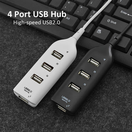 High Speed USB Hub 4 Port USB 2.0 with Cable Mini USB Splitter Hub Use Power Adapter Multiple Socket For PC Laptop Notebook