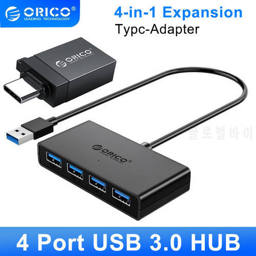 ORICO USB HUB 4 Port USB 3.0 Splitter With Micro USB Power Port Multiple High Speed OTG Adapter for Computer Laptop Accessories