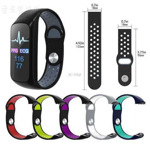 For Samsung Galaxy Fit Sm-R370 Smartwatch Replacement Strap Official Pattern Black Buckle Sports Replacement Wristband