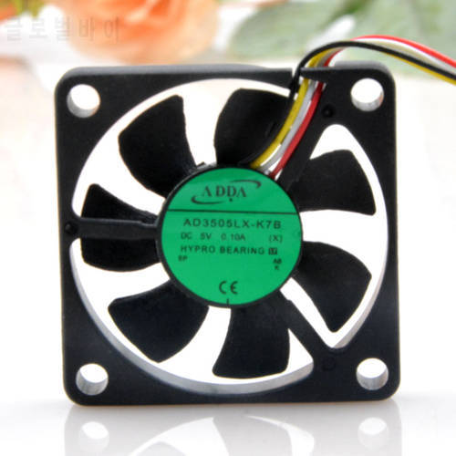 For ADDA AD3505LX-K7B DC 5V 0.10A 3507 35mm 4-Wire Temperature Control cooler cooling fan