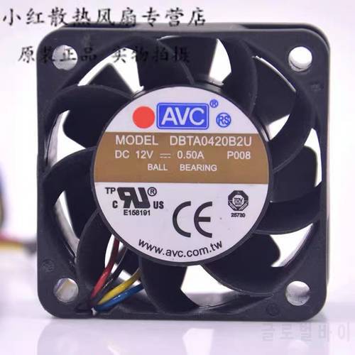 for AVC 4020 DBTA0420B2U 40x40x20MM 40MM Server Fan 4cm DC 12v 0.5A 4PIN silent cooling fan PWM