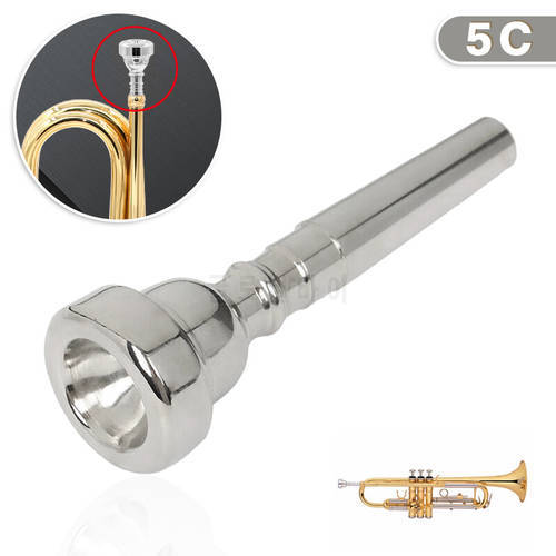 Mayitr 1pc High Quality Silver-plated Instrument Professional Trumpet Blowing Mouth 5C Trumpet Mouthpiece Part