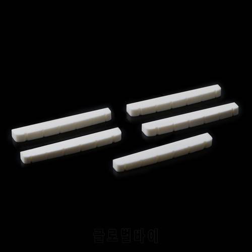 M5TC 5 Pieces Curved Unbleached Slotted Bone Nut Flat Bottom For Strat new