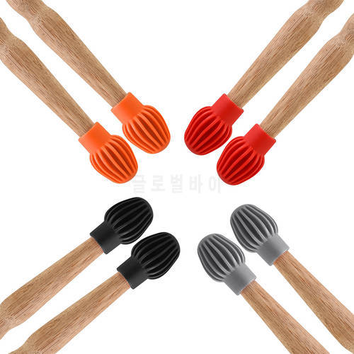 1Set Silicone Drum Stick Head Rubber Sleeve Drumstick Mute Damper Drum Silent Practice Tips for Beginner Percussion Accessories