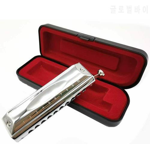 Professional Chromatic Harmonica Key Of C 10 Holes 40Tones Mouth Organ Instrumentos T10-40 Musical Instruments Accessories Parts
