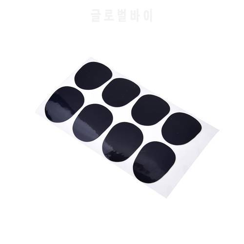 NEW 8 Pcs 0.55mm Thickness Black Rubber Soprano Saxophone Sax Clarinet Mouthpiece Pads Patches Cushions