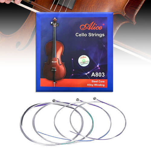 Alice A803 Cello Strings Steel Core Nickel Silver Wound Nickel Plated Ball End Alloy Winding Suitable For 4/4 Acoustic &E Cellos