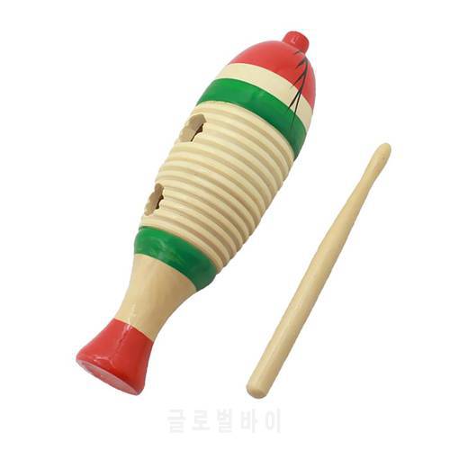Guiro Fish Shape Scraper Hand Percussion Musical Instrument Toy