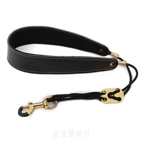 Soft Sax Strap Leather Double Shoulder Saxophone Straps with Metal Hook Supply Woodwind Instruments Parts Accessories