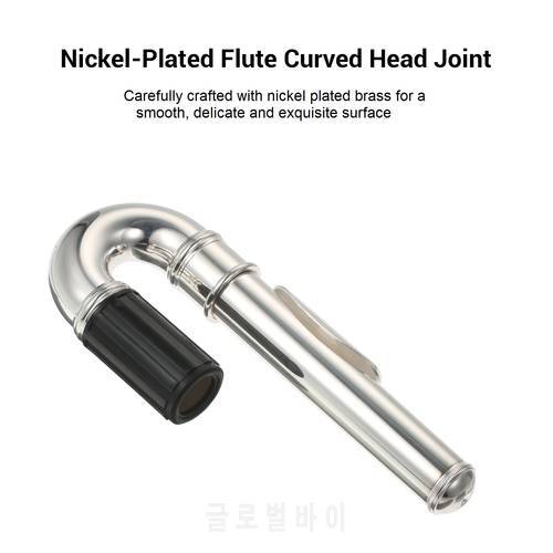 Nickel-Plated Flute Curved Head Joint Diameter 2cm Musical Instrument Accessories Headjoints Replacement Part