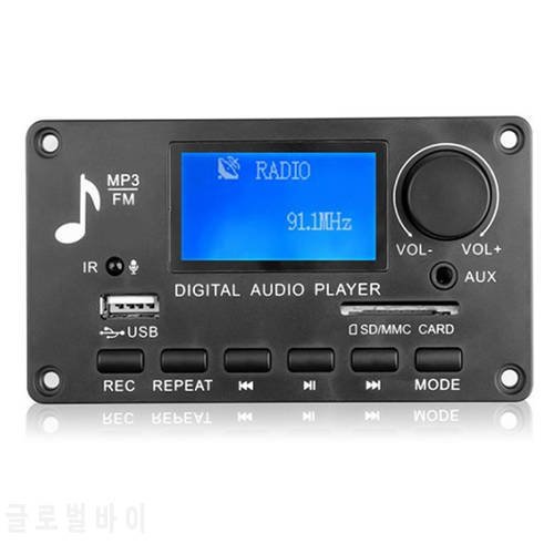 JQ-D006BT 12V Bluetooth 5.0 Decoder Board Call Recording mp3 player WMA Car Audio USB TF USB FM Radio Module with Remote Control