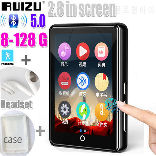mp3 player bluetooth 2.8inch Full Touch Screen ruizu M7 HIFI Music Player With FM Radio E-Book Video Built-in Speaker