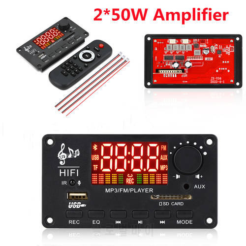 100W Home Digital Amplifier MP3 Decoder Board 12V Bass Audio Power bluetooth Hifi FM For Music Subwoofer Speakers volume control