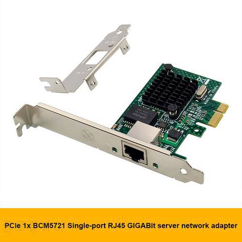 BCM5721 Gigabit Network Card PCI-E X1 Gigabit Single-Port Server Network Card Compatible With WOL PXEVLAN