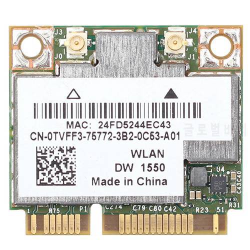 BCM94352HMB DELL DW1550 Wifi Card + Bluetooth 4.0 867Mbps WLAN Wireless-AC 867Mbps 802.11Ac PCI-E 2.4Ghz 5Ghz Adapter