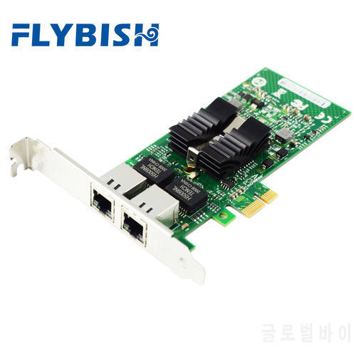 FLYBISH 82576-T2 PCI-E X1 Gigabit Ethernet Adapter RJ45 for intel 82576 EB 1000M server network card the same E1G42ET