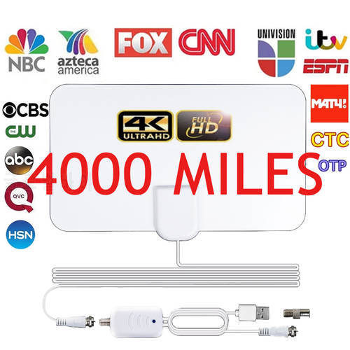 8K 4K Digital 1080P DVB-T2 TV Antenna Booster 4000 Miles HD For RV outdoor Car antenna Indoor For Smart TV Free Channel EU Plug