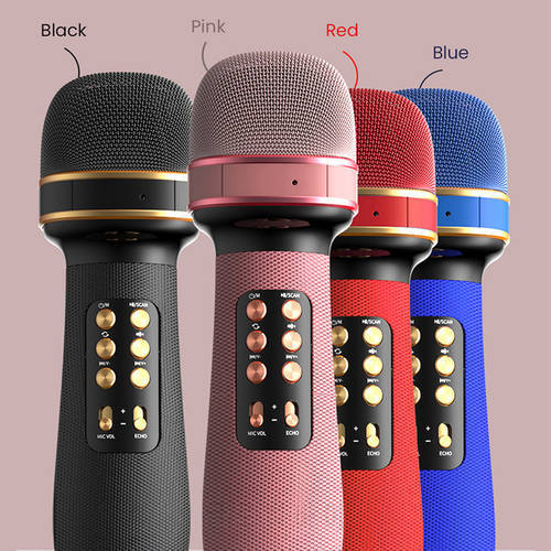 Karaoke Bluetooth-Compatible Microphone Handheld Wireless Music Singing Mic+FM+Voice Changing Audio Speaker for iOS/Android