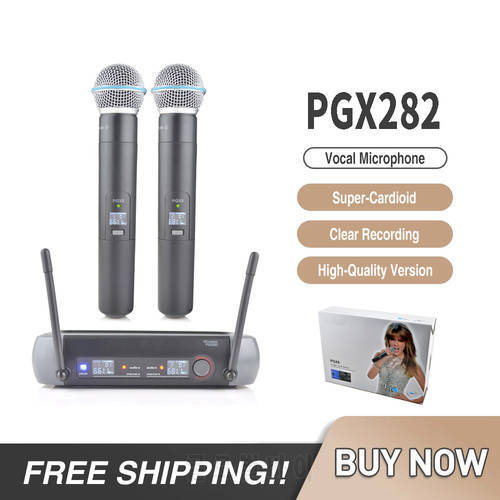 Wireless Microphone PGX282 PGX8 Professional UHF SystemDynamic Mic Frequency 80M For Party Stage Host Church