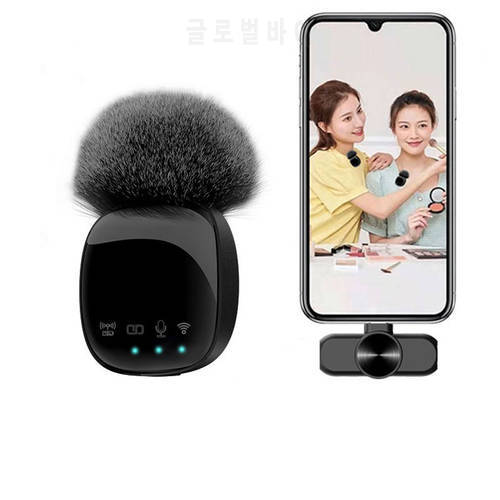 New HD Wireless Lavalier Microphone Portable Audio Video Recording Mini Mic for iPhone Android Live Broadcast Gaming Phone Mic