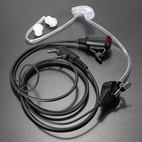 FBI Style 3.5mm Black Practical Air Duct Earphone Plastic Mini Professional Portable Cool For Motorola Radio Walkie Talkie 2 Pin