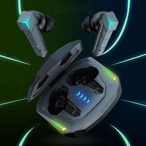 Bluetooth-compatible Earphones In-ear Low Latency Stereo Deep Bass Wireless Gaming Headsets with RGB Lighting Earbuds for Sports