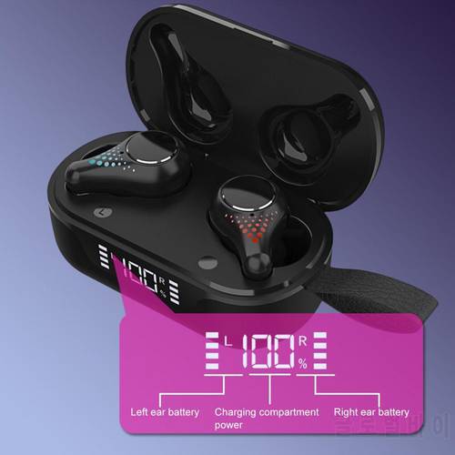 Bluetooth Wireless Earphone Smart Touch Control IPX5 Waterproof True Wireless Mini Noise Cancelling Headset for Running