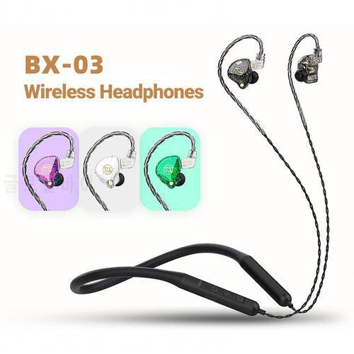 BX-03 Wireless Earphone CVC Noise Cancelling Bluetooth-compatible5.0 HiFi Sports Neckband In-ear Earphone for Fitness