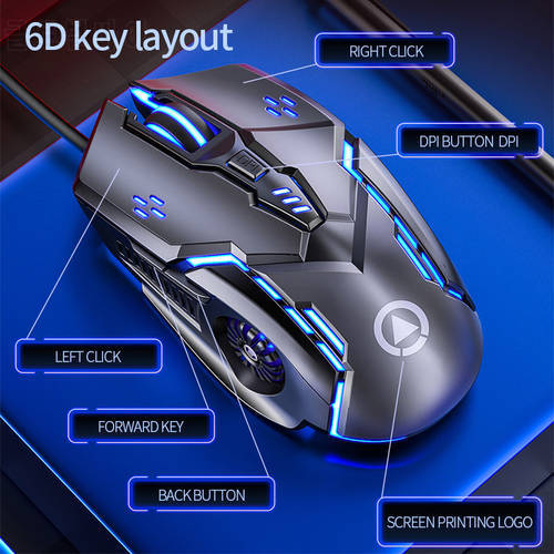 3200DPI G5 Wired Mouse Gaming Mouse Rechargeable Silent LED Backlit USB Optical Mice Ergonomic Mouse Gamer For PC Laptop