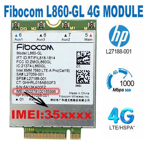 L860-GL FDD-LTE TDD-LTE Cat16 4G Module 4G SPS L27188-001 4G Card Card For HP Laptop L860 X360 830G6 840G5 840G6 850G6 L27188