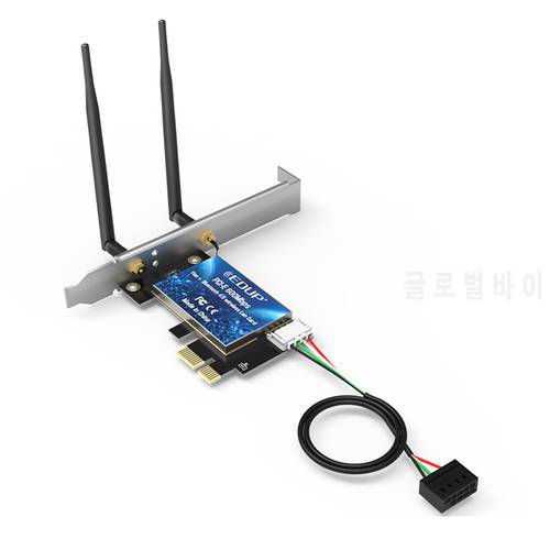 EDUP PCI-E 600Mbps WiFi Card Bluetooth 4.0 Adapter 2.4GHz/5GHz Dual Band Wireless Network Card with Antennas for Desktop PC
