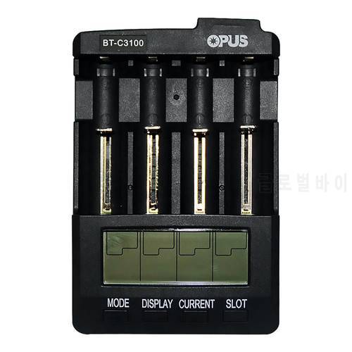 (US) For OPUS BT-C3100 v2.2 Intelligent Universal Four-Slot Charging BC3100 Rechargeable Battery Charger For Li-ion NiCd NiMH