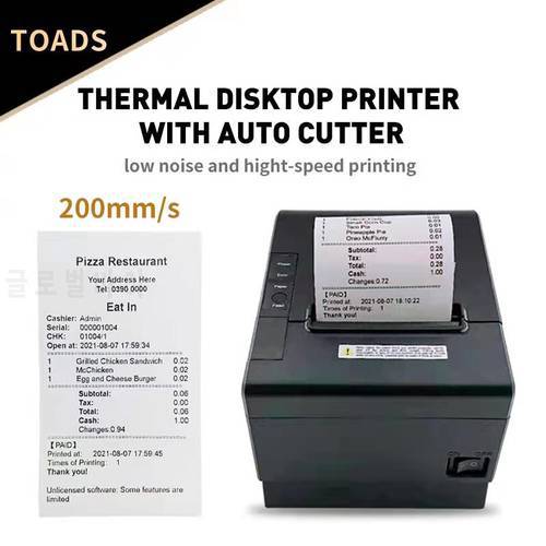 New Arrived 80mm Auto Cutter Thermal Receipt Printer POS Printer With USB/Ethernet/Bluetoot/WIFI For Hotel/Kitchen/Restaurant