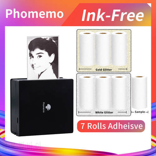 Phomemo Thermal Printer M02 Portable Printer for Android + IOS System Phone Photo DIY Art Picture Sticker Text Note Printing