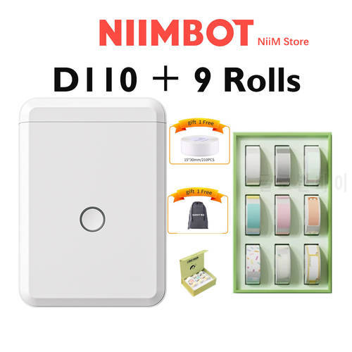 D110 Label Printer Handheld NiiMbot Storage Mini Label Printer Hangul Wireless Bluetooth Sticker Pocket Printer Home Office Use