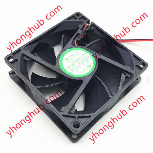 Young Lin DFB802512H DC 12V 2.0W 80x80x25mm 2-Wire Server Square Fan