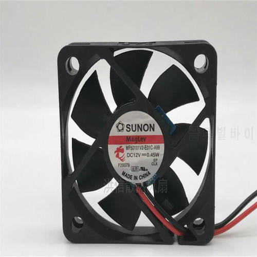 Original SUNON MF50101V2-E01C-A99 12V 0.45W 5010 two-wire 5cm ultra-quiet fan