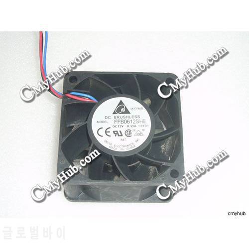 For DELTA ELECTRONICS FFB0612SHE 5Y31 DC12V 0.83A 6038 6CM 60mm 60x60x38mm 3pin Cooling Fan