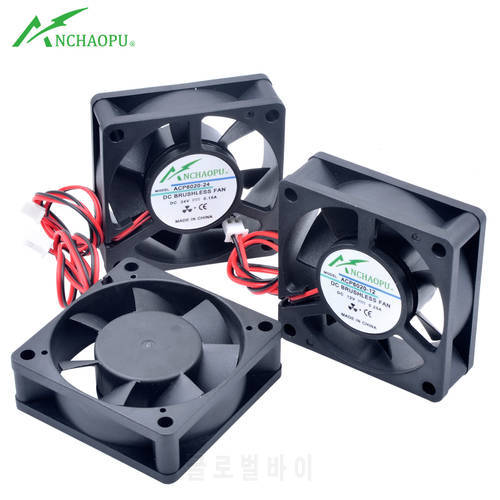 ACP6020 6cm 60mm fan 60x60x20mm DC5V 12V 24V 2pin Cooling fan suitable for chassis power supply charger inverter