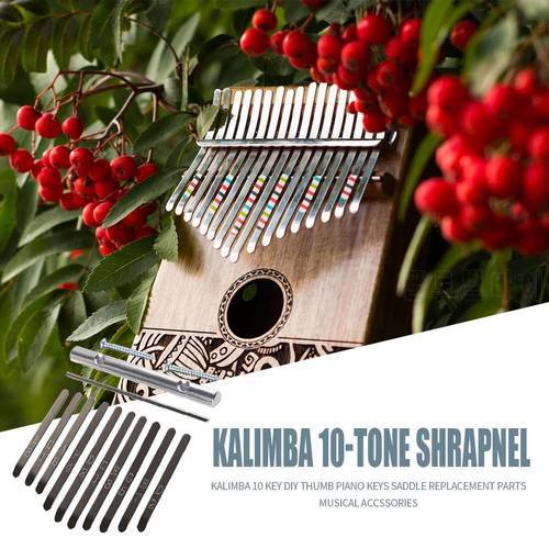 10 Keys Kalimba Thumb Piano Musical Instrument Thumb Piano Bridge Saddle 10 Keys Set Kit for Kalimba DIY Replacement Parts