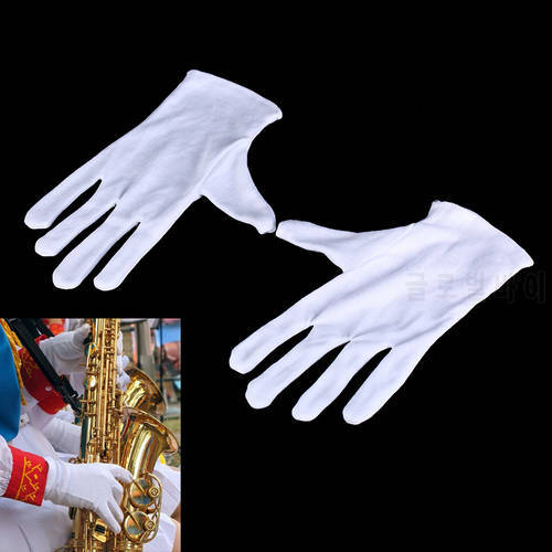 HOT Musical Instrument White Soft and Lint-free Performance Gloves for Saxophone Trumpet Flute Clarinet Marching Bands