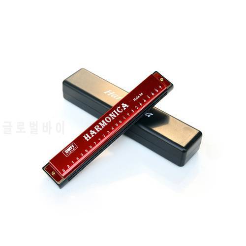24 Hole Metal Harmonica Mouth Organ Puzzle Musical Instrument Beginner Key Of C Beginner Harmonica Lovers Accessories