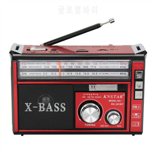 Rx-381bt Triple-band Radio Vintage Portable Plug-in Card Bluetooth Speaker FM Semiconductor Radios Portatil Am Fm Radio