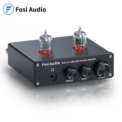 Fosi Audio Phono Preamp for Turntable Phonograph Preamplifier With 5654W Vacuum Tube Amplifier HiFi BOX X4