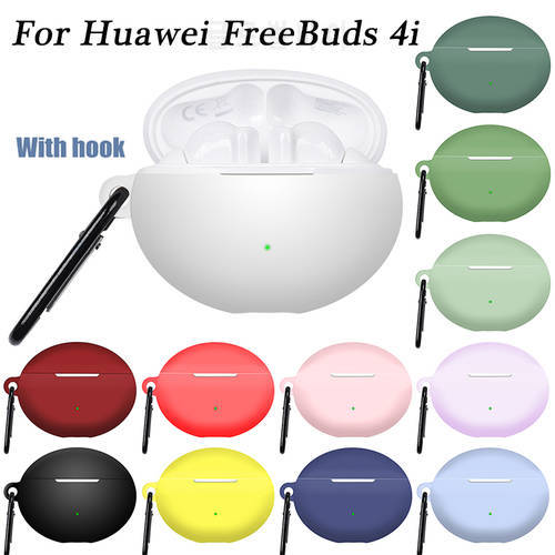 Soft Silicone Earphone Cover for Huawei FreeBuds 4i Bluetooth Wireless Earphone Protectiv Case with Hook for Huawei Free Buds 4i